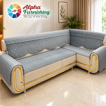 Sale Active Velvet Touch 20 Pieces Continuous Quilted Sofa Cover Set – V Pattern