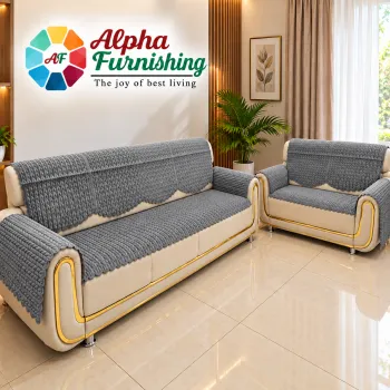 Sale Active Velvet Touch 20 Pieces Continuous Quilted Sofa Cover Set – V Pattern