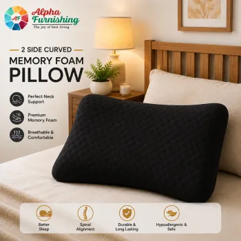 Sale Active 2-Side Curve Memory Foam Pillow for Side Sleepers, Neck Support